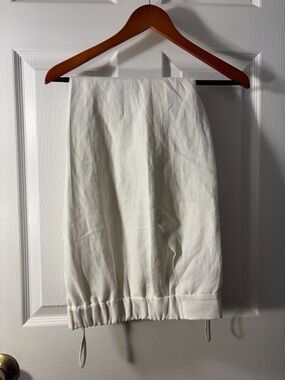 Off-White Elastic Back Flat-Front Linen NWOT Trousers